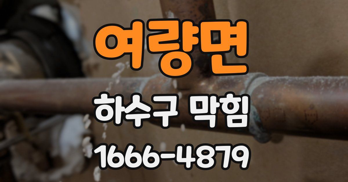 여량면 하수구 막힘
