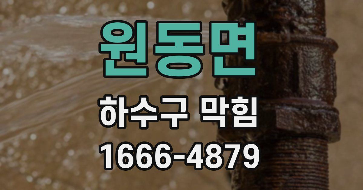 원동면 하수구 막힘