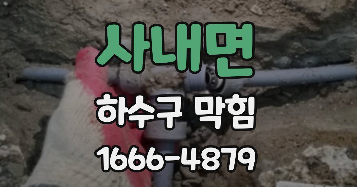 사내면 하수구 막힘