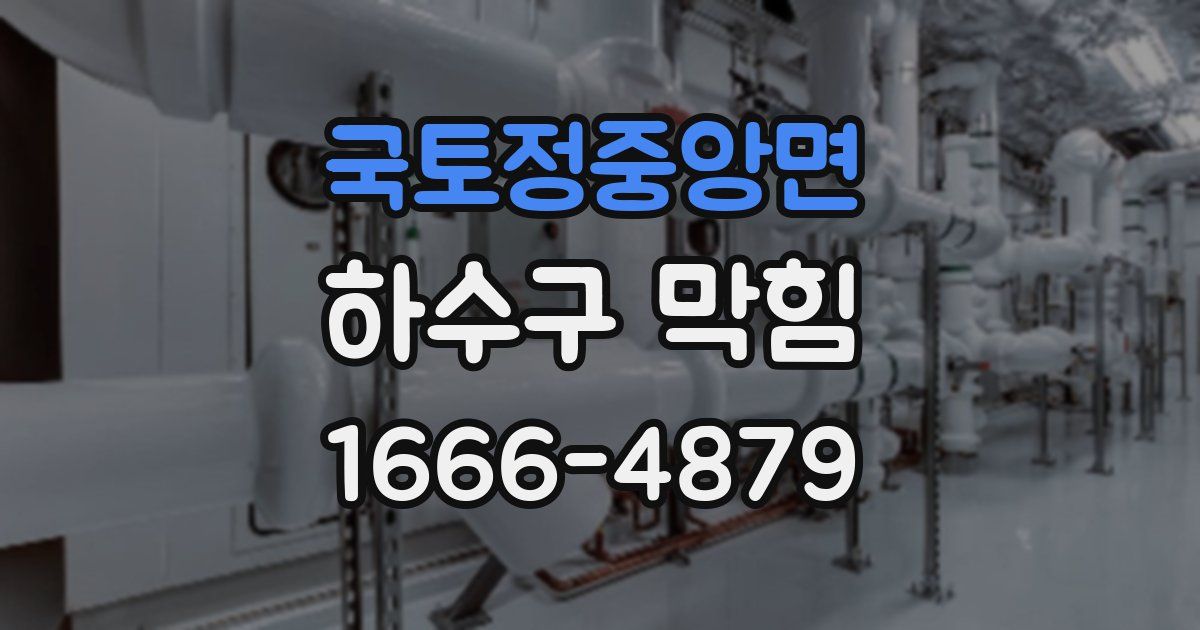 국토정중앙면 하수구 막힘