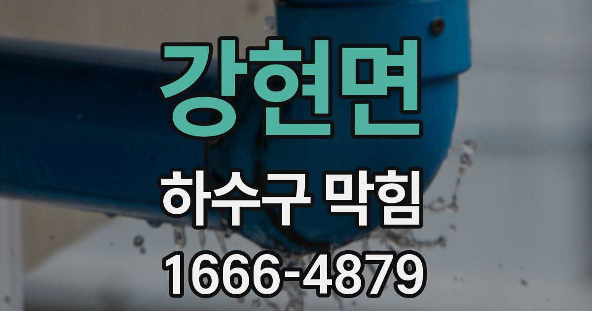 강현면 하수구 막힘
