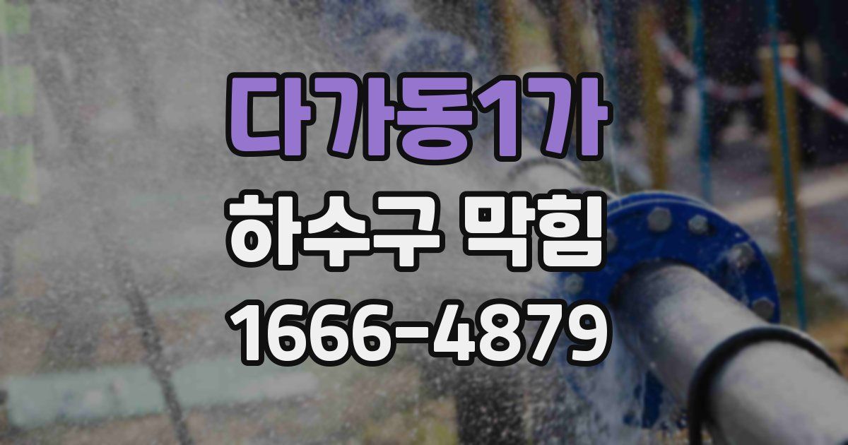 다가동1가 하수구 막힘