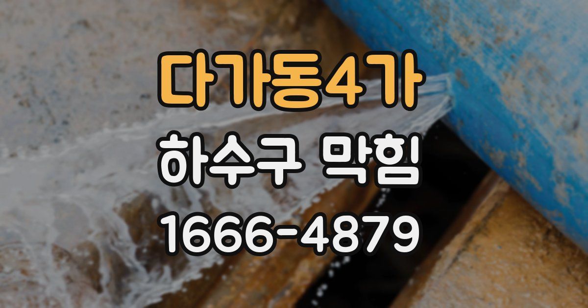 다가동4가 하수구 막힘