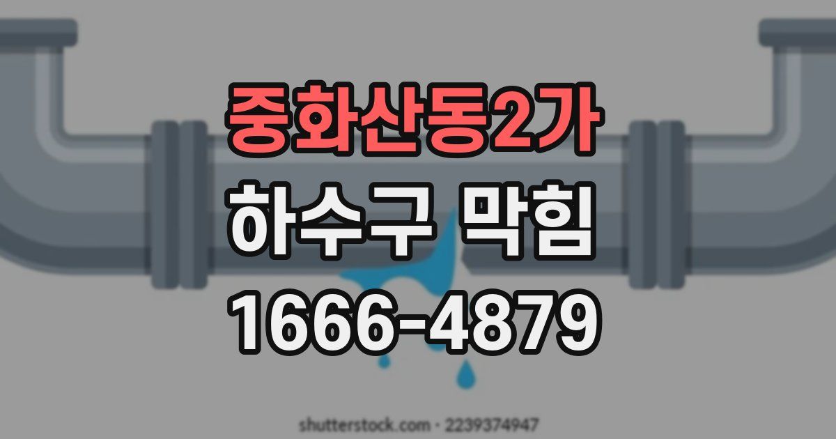 중화산동2가 하수구 막힘