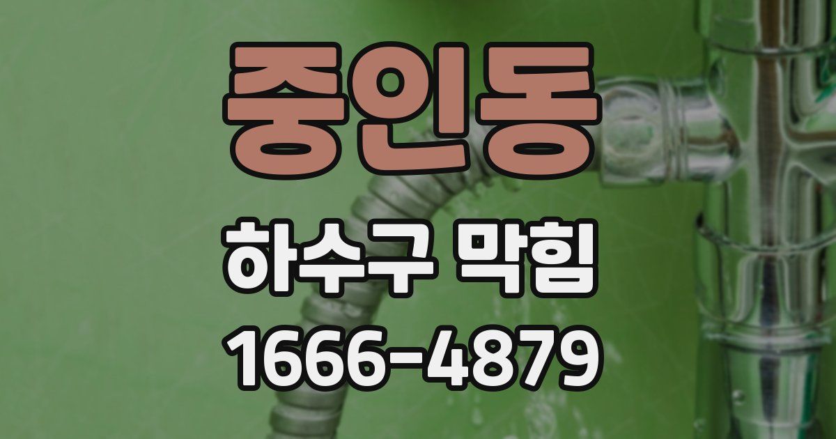 중인동 하수구 막힘