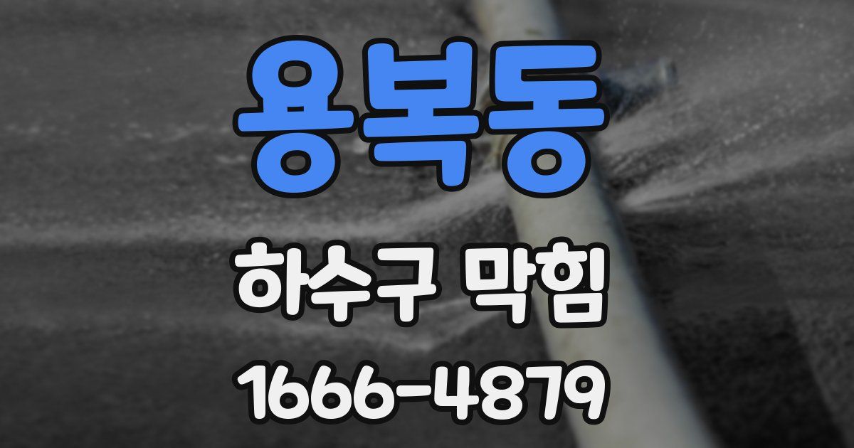 용복동 하수구 막힘