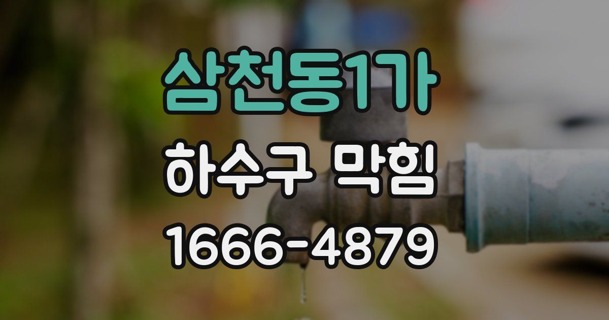 삼천동1가 하수구 막힘