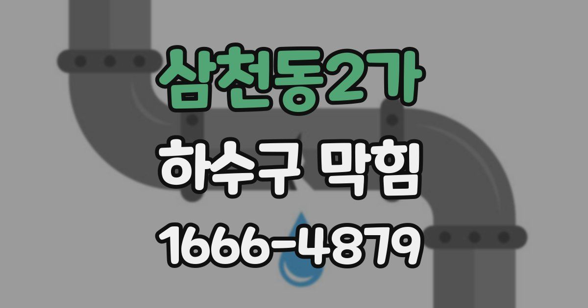 삼천동2가 하수구 막힘