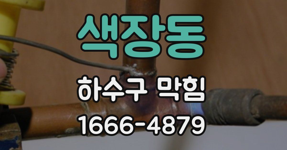 색장동 하수구 막힘