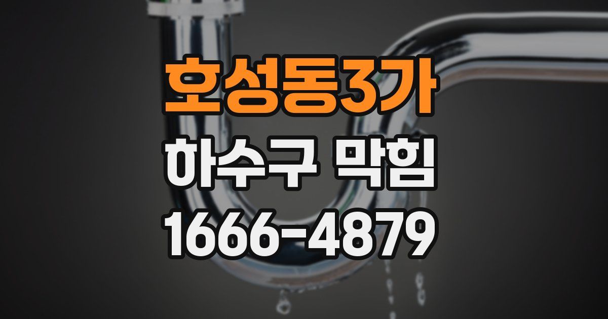 호성동3가 하수구 막힘