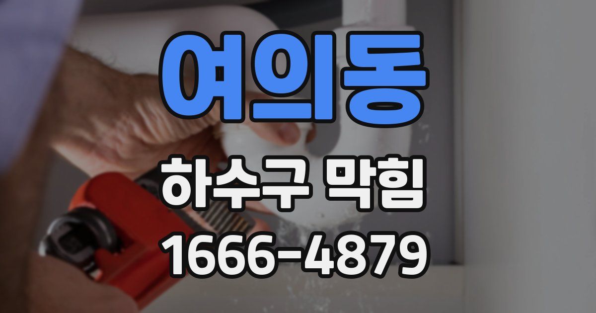 여의동 하수구 막힘