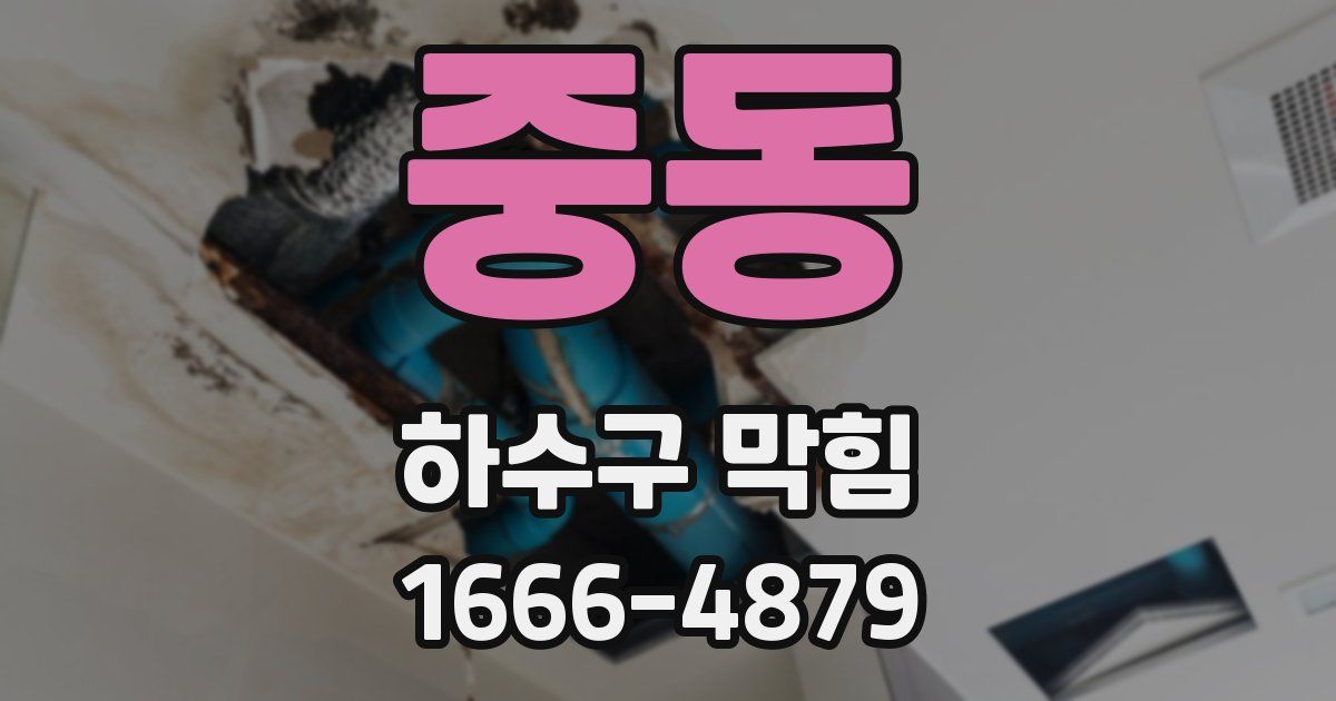 중동 하수구 막힘