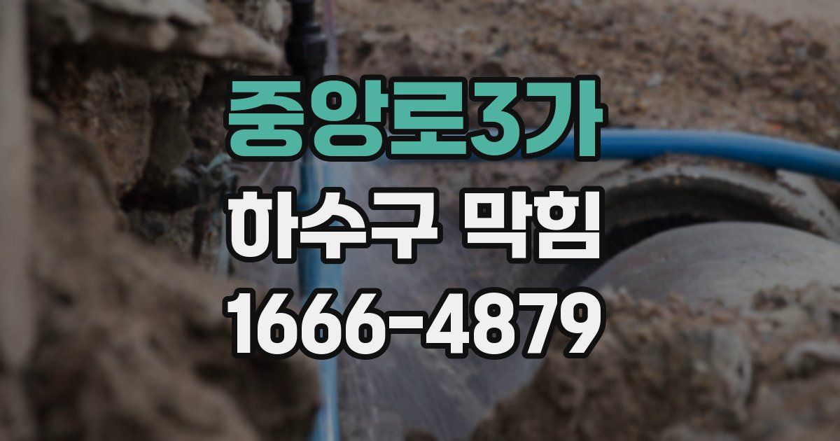 중앙로3가 하수구 막힘