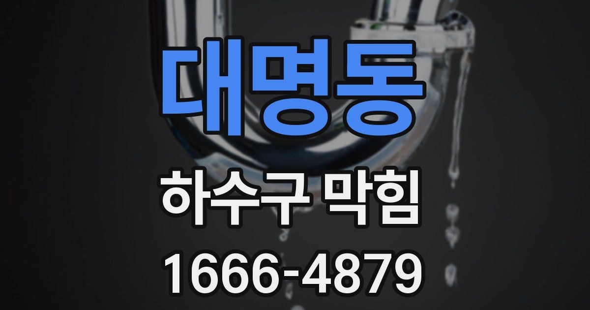 대명동 하수구 막힘