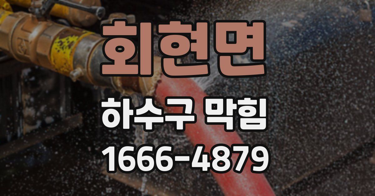 회현면 하수구 막힘