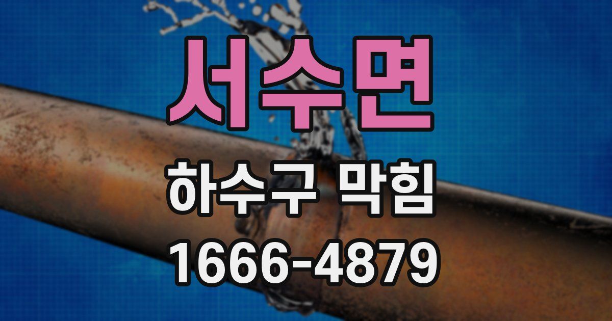 서수면 하수구 막힘