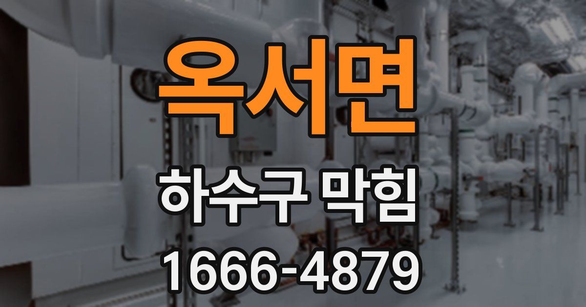 옥서면 하수구 막힘