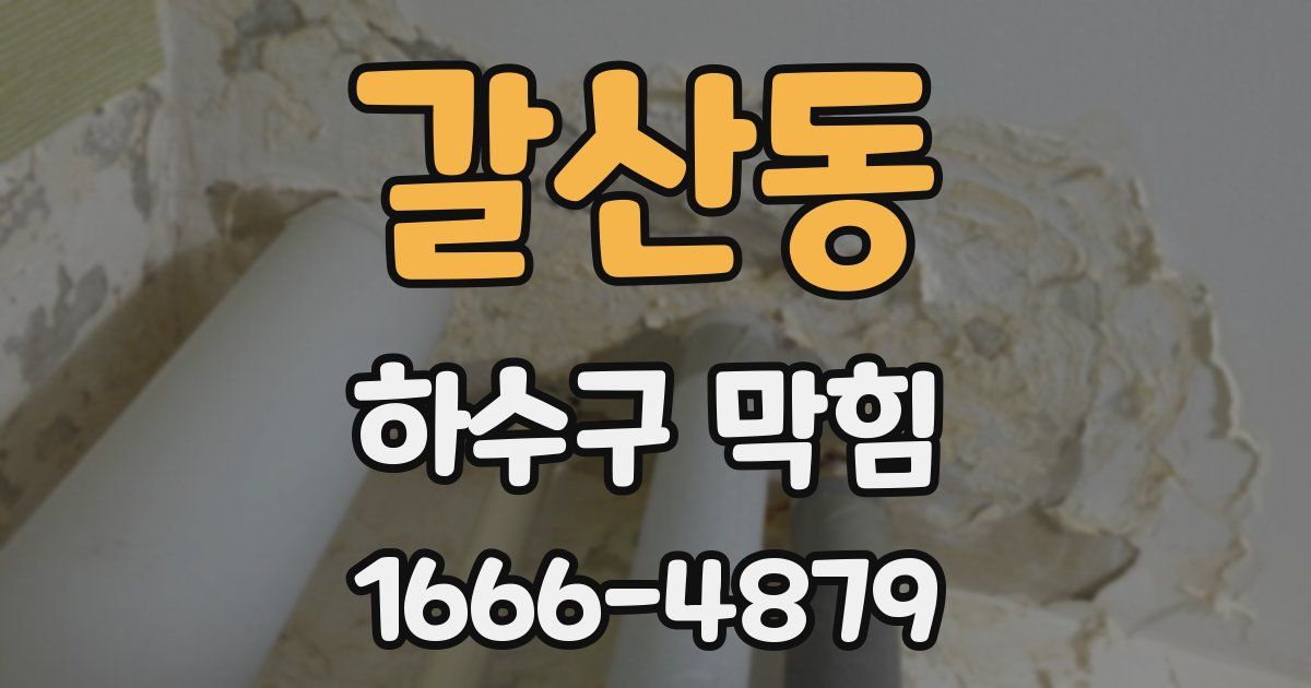 갈산동 하수구 막힘