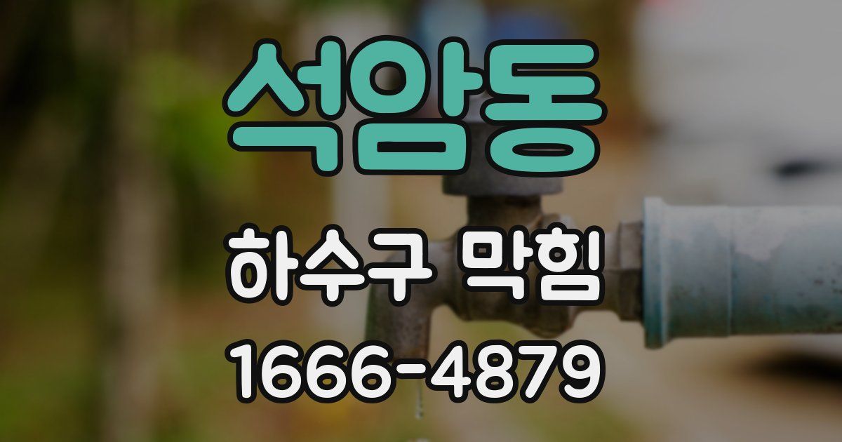 석암동 하수구 막힘