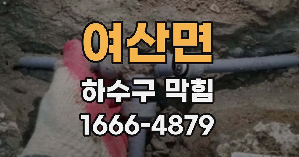 여산면 하수구 막힘