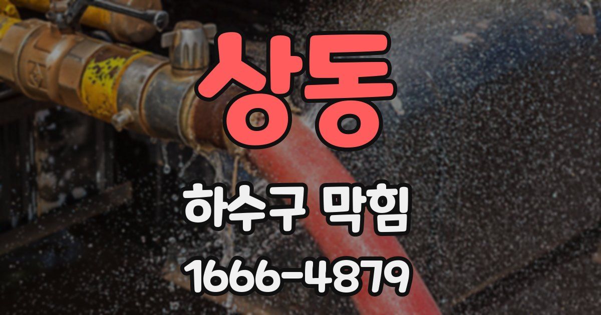 상동 하수구 막힘