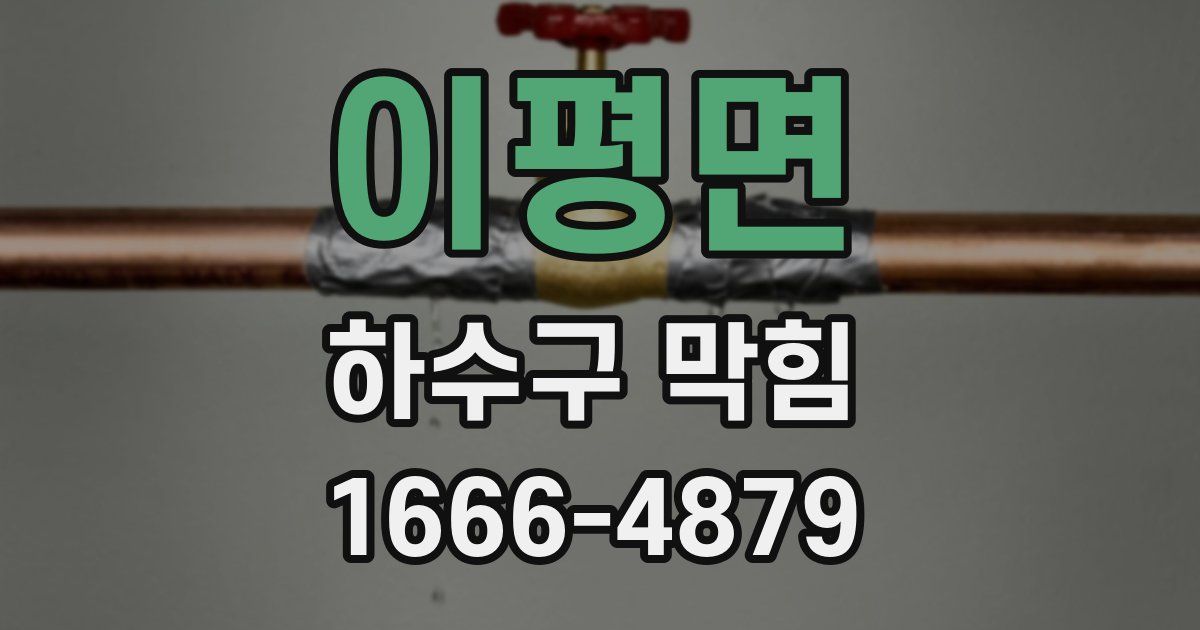이평면 하수구 막힘