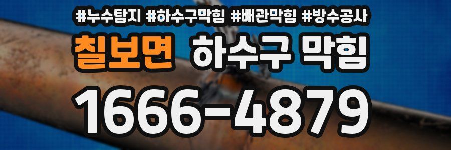 칠보면 하수구 막힘