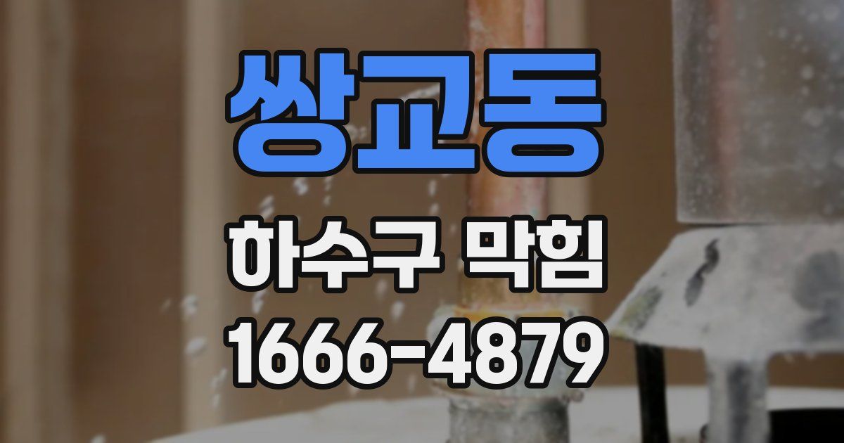 쌍교동 하수구 막힘