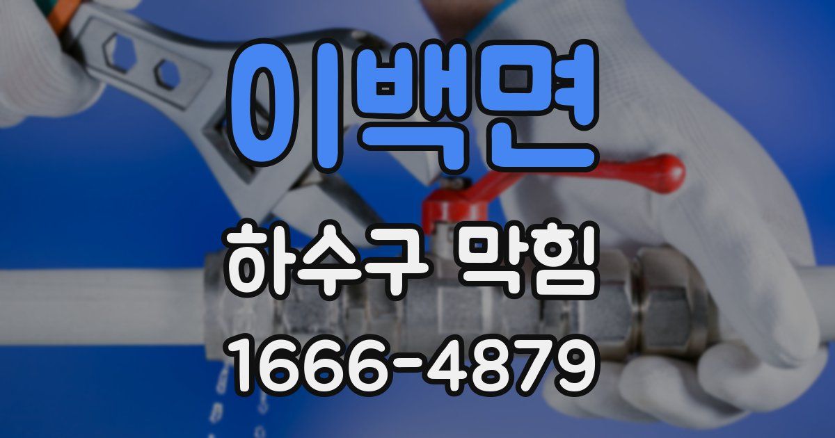 이백면 하수구 막힘