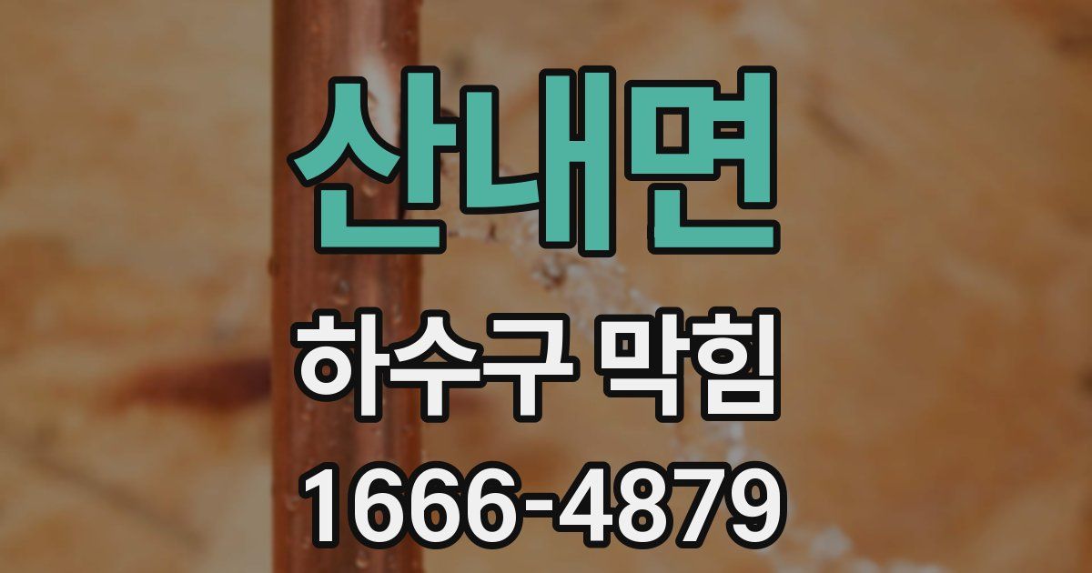 산내면 하수구 막힘