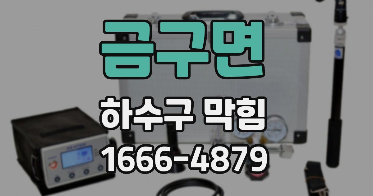 금구면 하수구 막힘