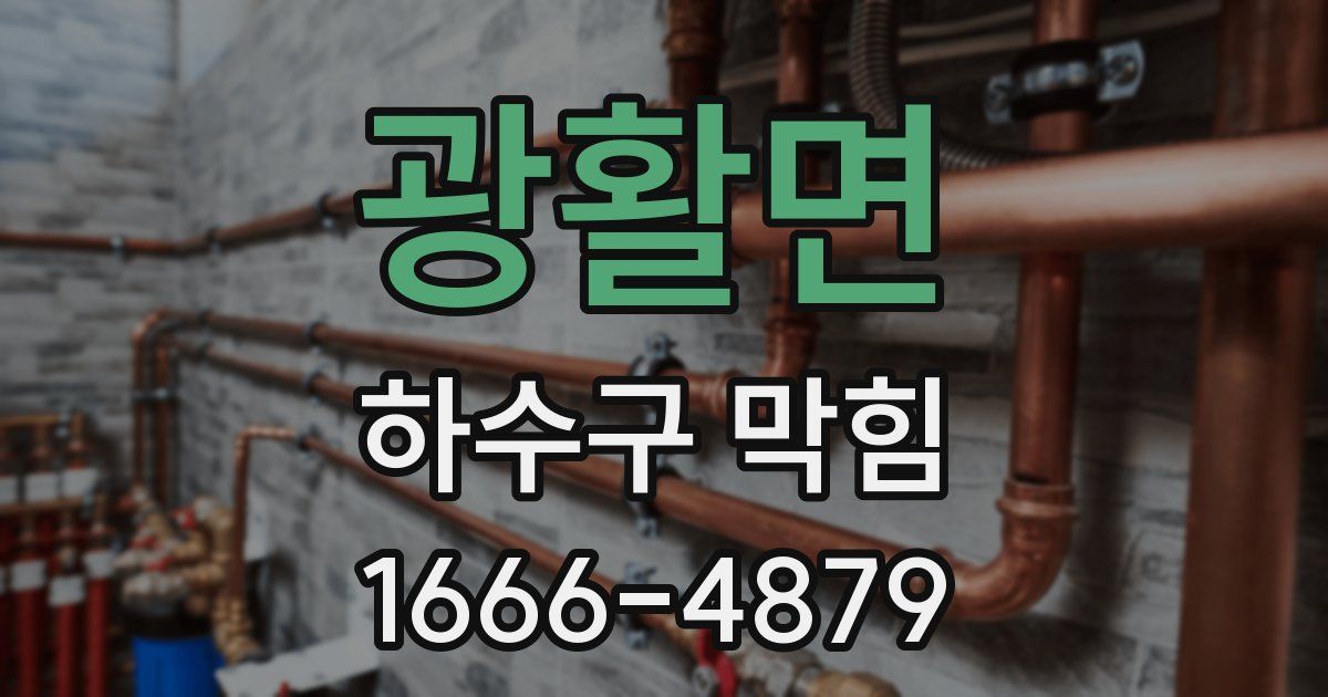 광활면 하수구 막힘