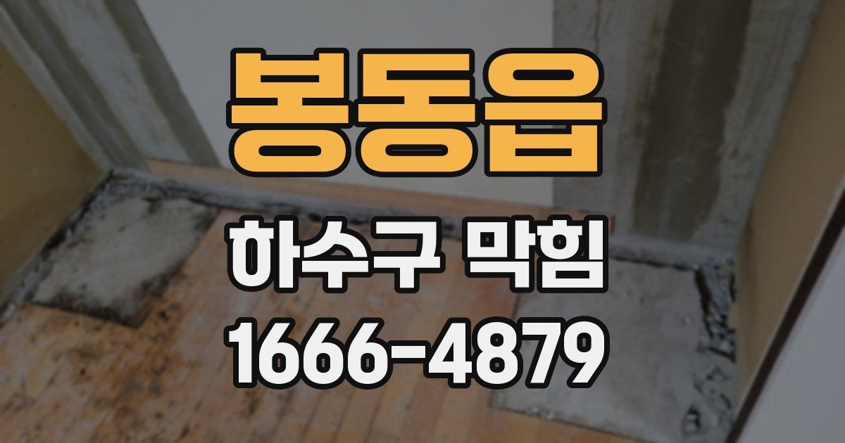 봉동읍 하수구 막힘