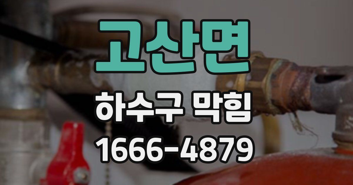 고산면 하수구 막힘