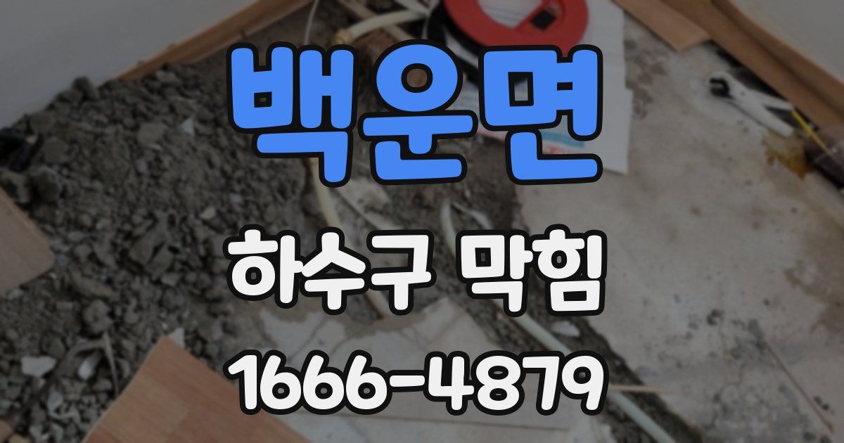 백운면 하수구 막힘