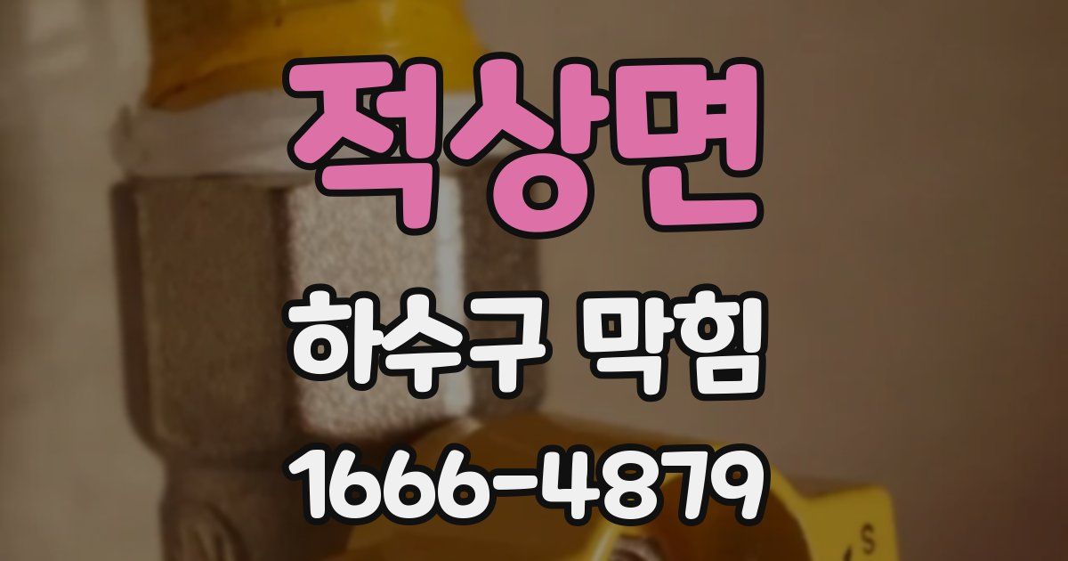 적상면 하수구 막힘