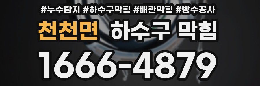 천천면 하수구 막힘