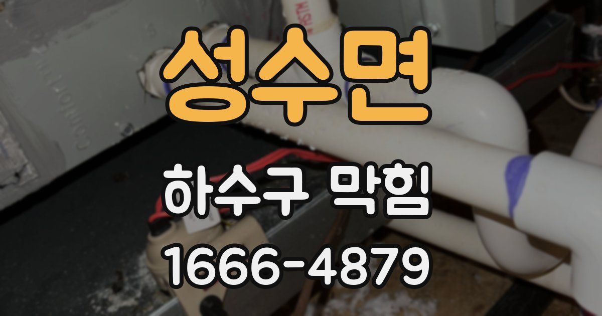 성수면 하수구 막힘