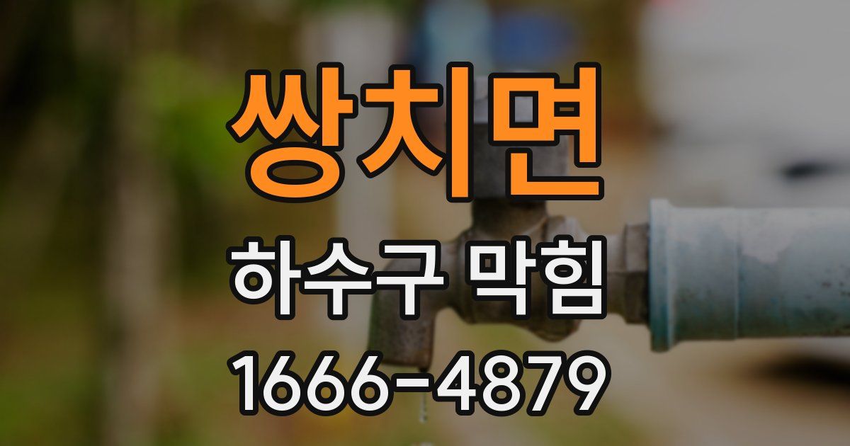 쌍치면 하수구 막힘