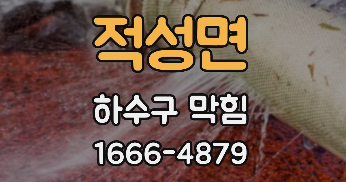 적성면 하수구 막힘