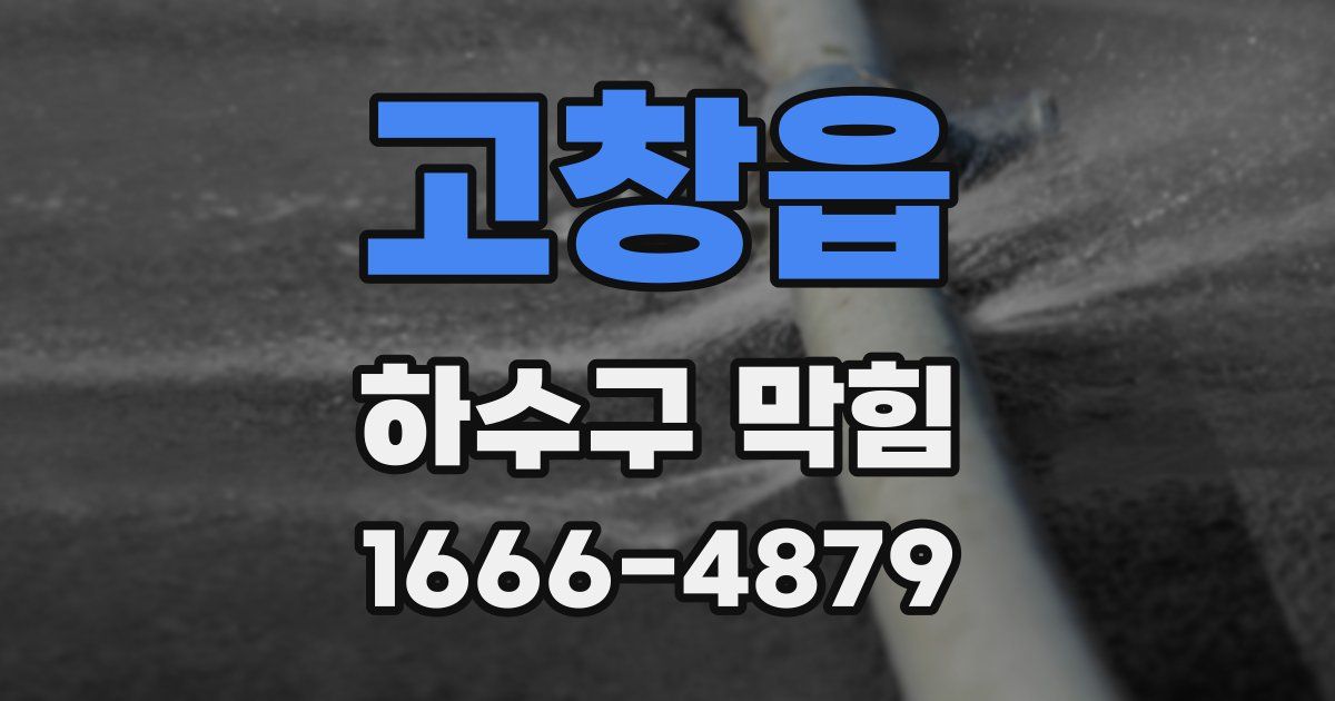 고창읍 하수구 막힘