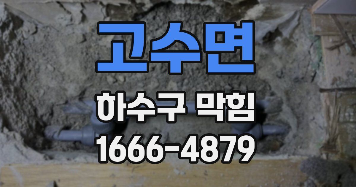 고수면 하수구 막힘