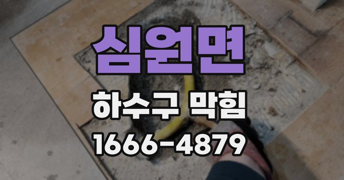 심원면 하수구 막힘
