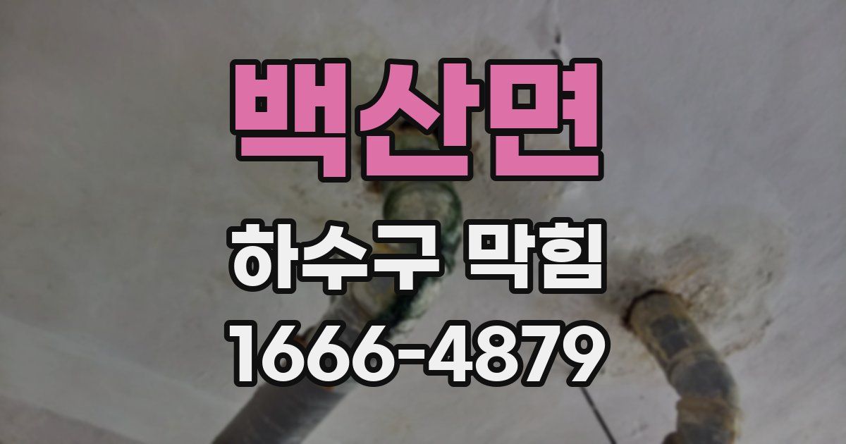 백산면 하수구 막힘