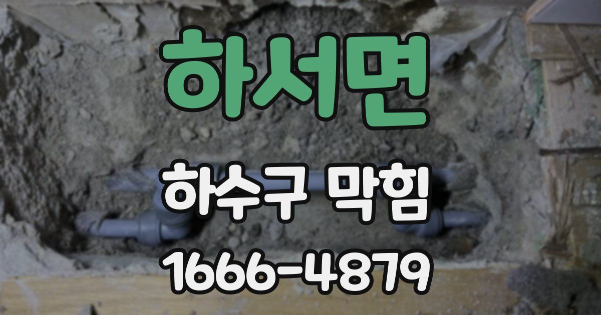 하서면 하수구 막힘