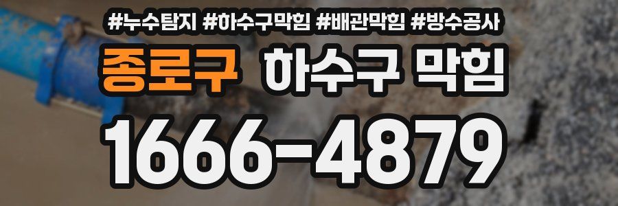 종로구 하수구 막힘