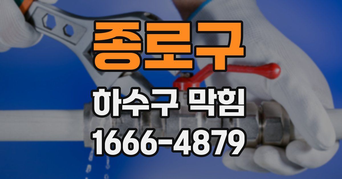 종로구 하수구 막힘