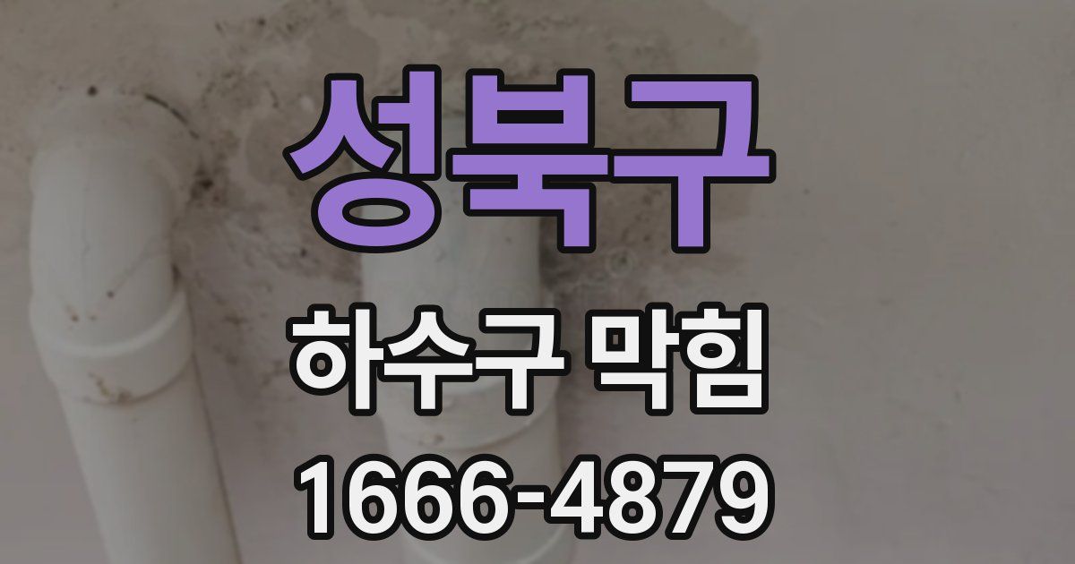 성북구 하수구 막힘