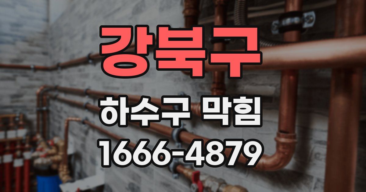 강북구 하수구 막힘