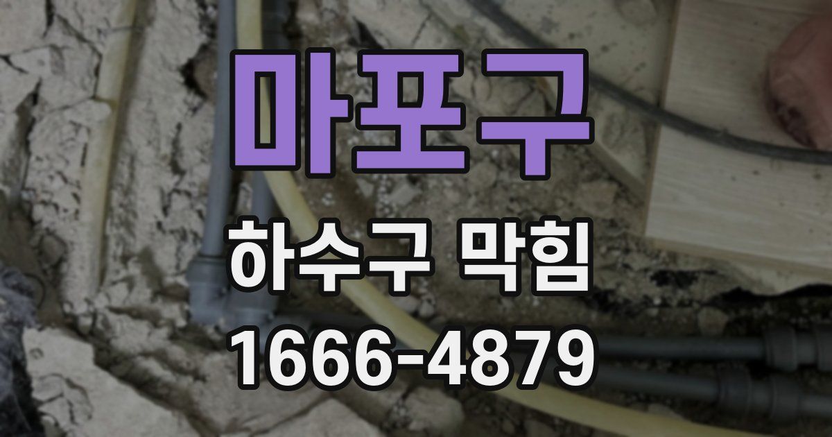 마포구 하수구 막힘